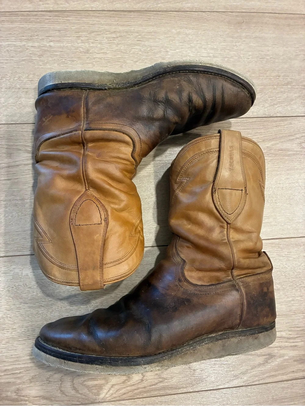 Tecovas Men’s Leather Roper Boots Brown Size 8.5 D